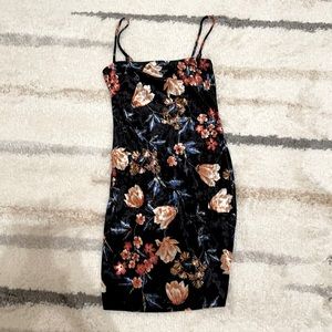 Velvet floral dress